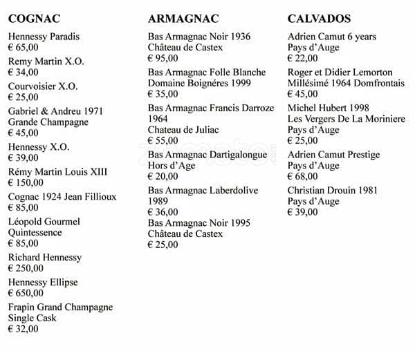 Menu di Bvlgari Ristorante 