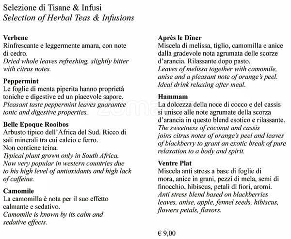 Menu di Bvlgari Ristorante 