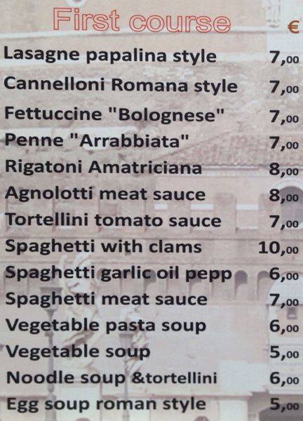Menu di Da Tito "Al Venezia" 