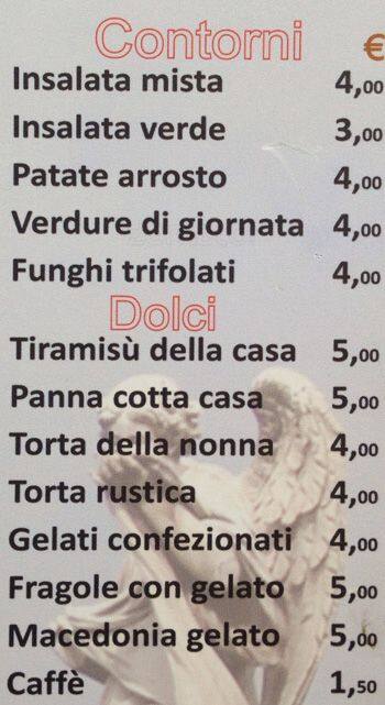 Menu di Da Tito "Al Venezia" 