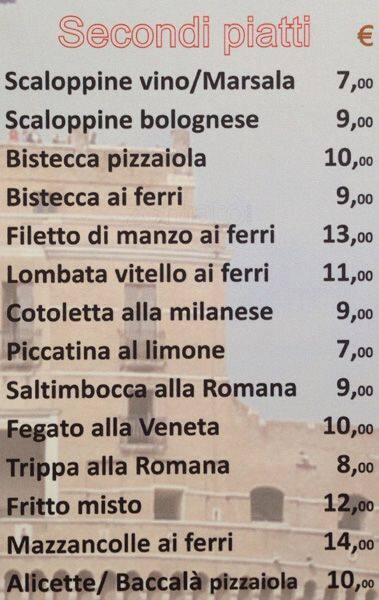 Menu di Da Tito "Al Venezia" 