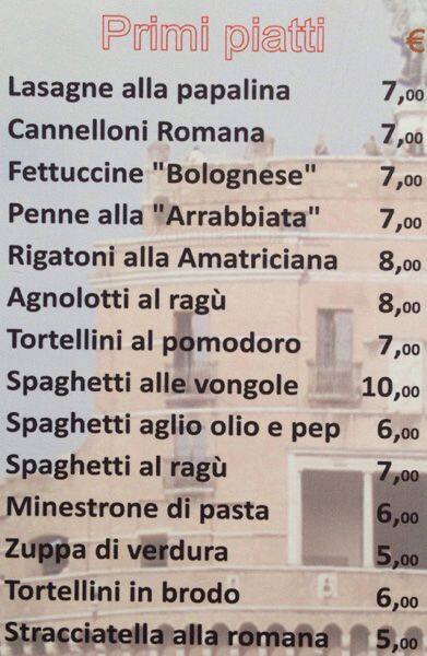 Menu di Da Tito "Al Venezia" 