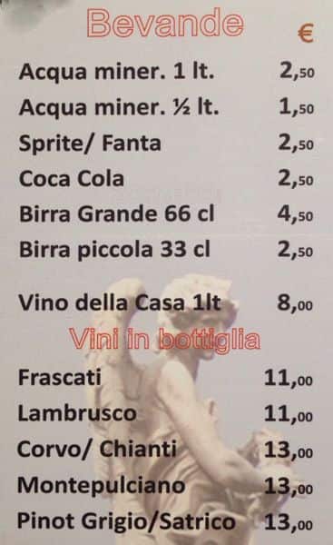 Menu di Da Tito "Al Venezia" 