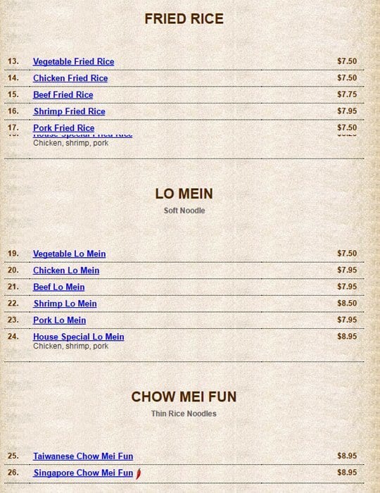 888 Chinese Restaurant 3 Houston Menu