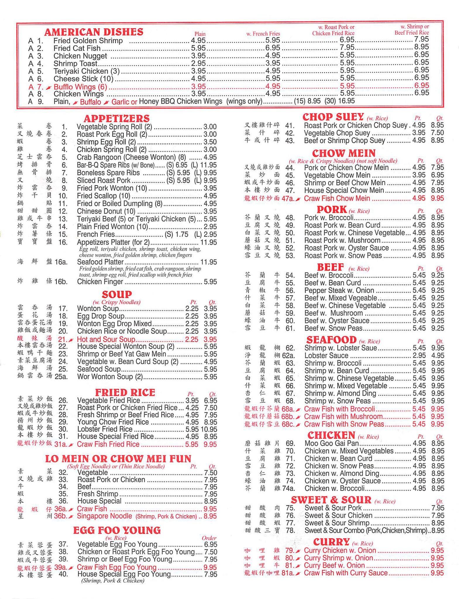 China Kitchen Menu Menu For China Kitchen Mandeville New Orleans 