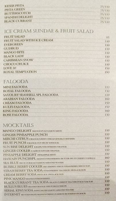 Savoury Business Hotel menu