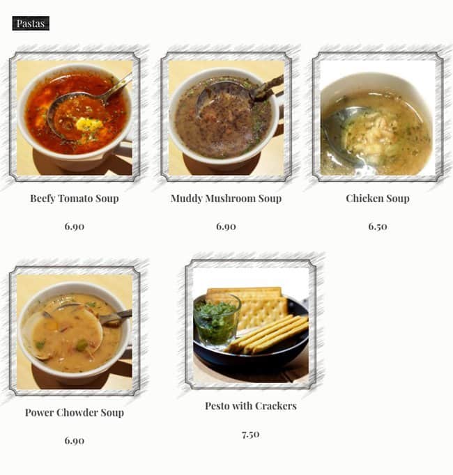 Pasta J メニュー