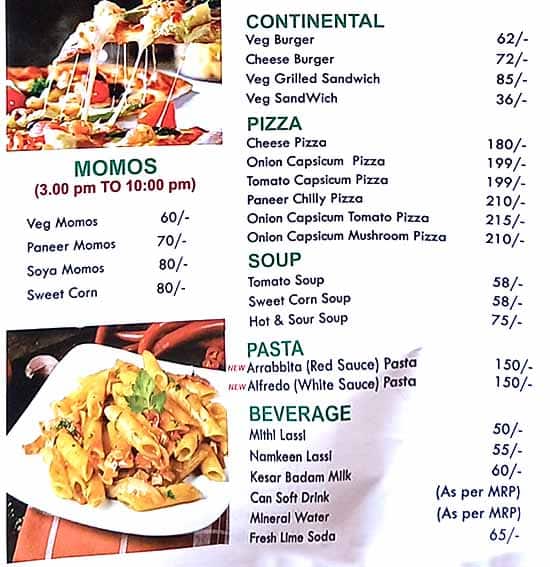 Madan Sweets & Restaurant in Ghaziabad menu
