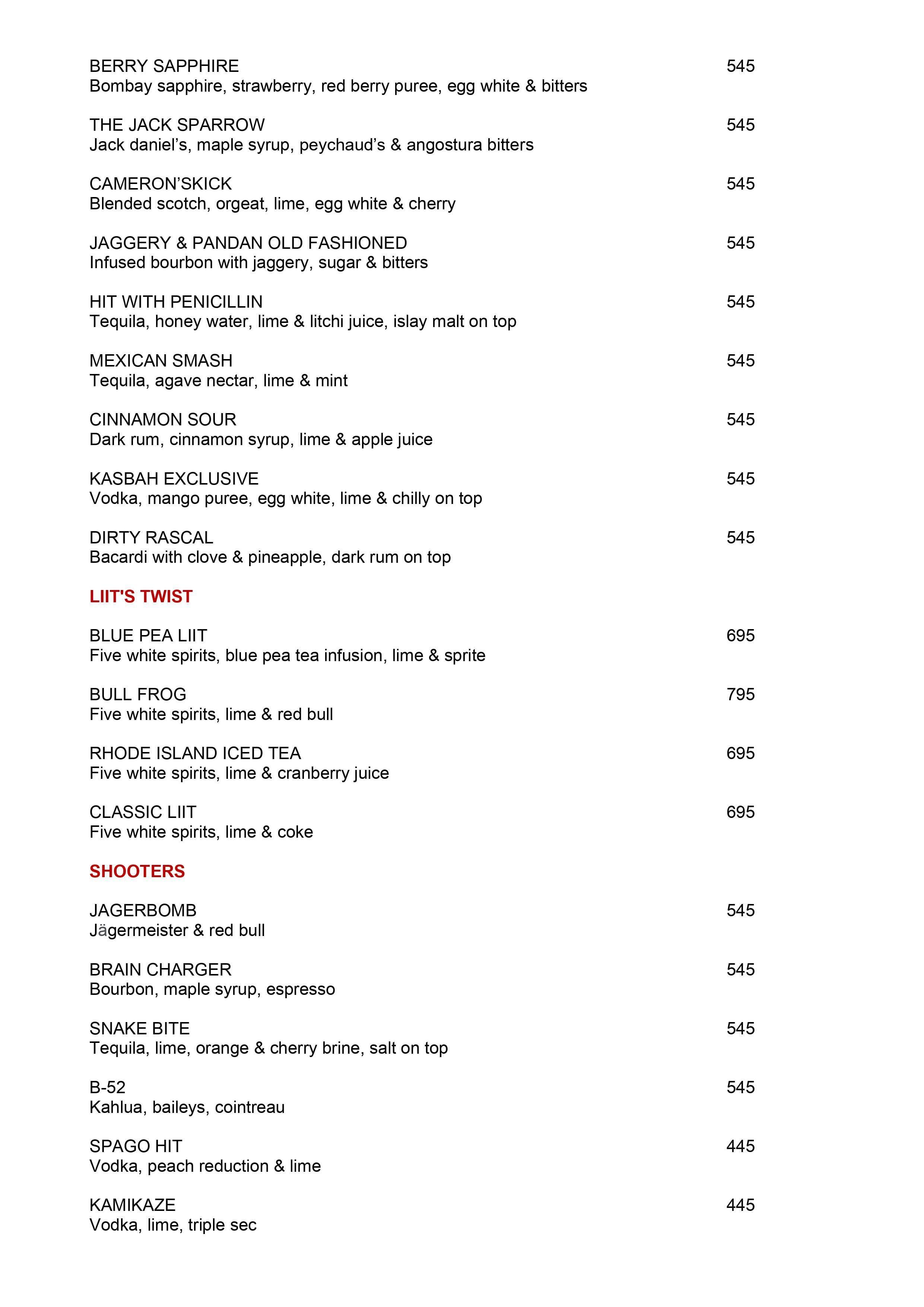 Menu at Spago, New Delhi, 1st Floor