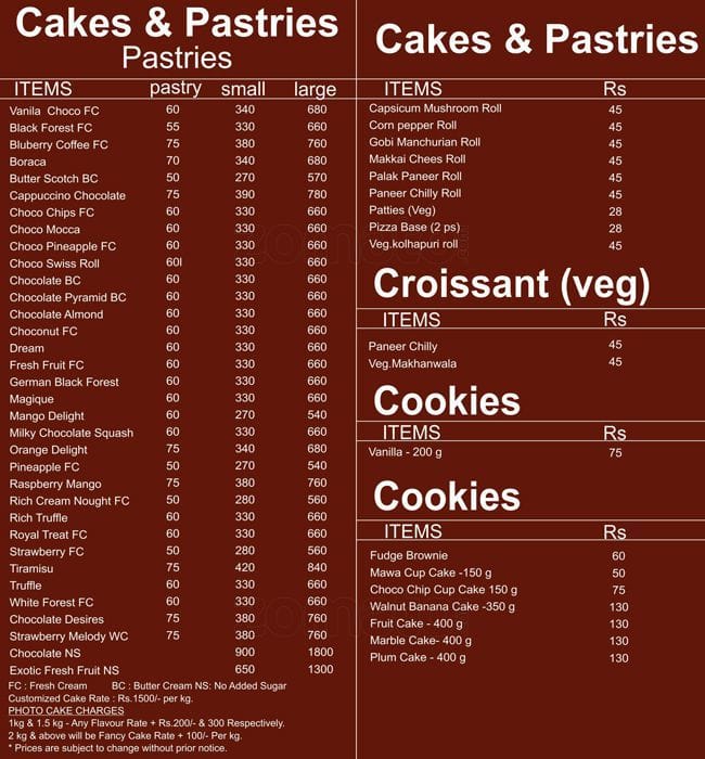 Ribbons & Balloons Menu, Menu for Ribbons & Balloons, Near Andheri East