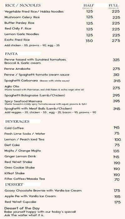Free India Restaurant menu