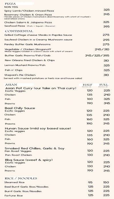 Free India Restaurant menu