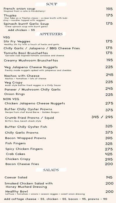 Free India Restaurant menu