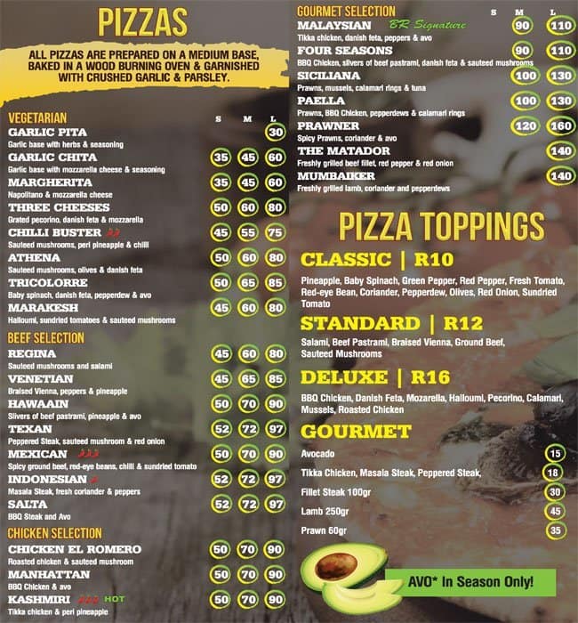 Bin Rashied Pizza And Grill Menu Zomato Sa