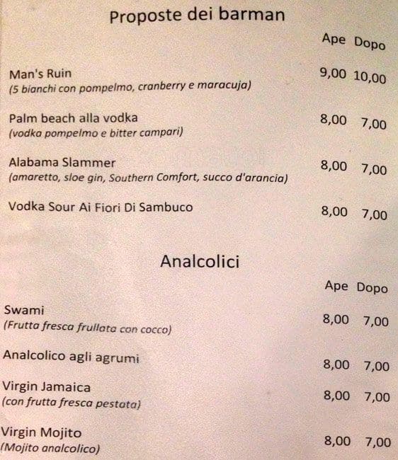 Menu di Swami Cafè 