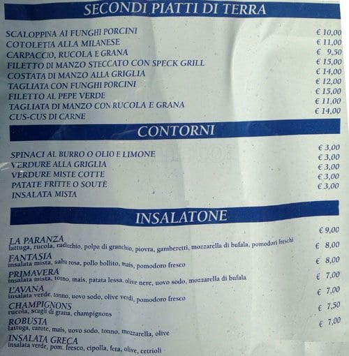 Menu di Ristorante Pizzeria Peccati di Gola 