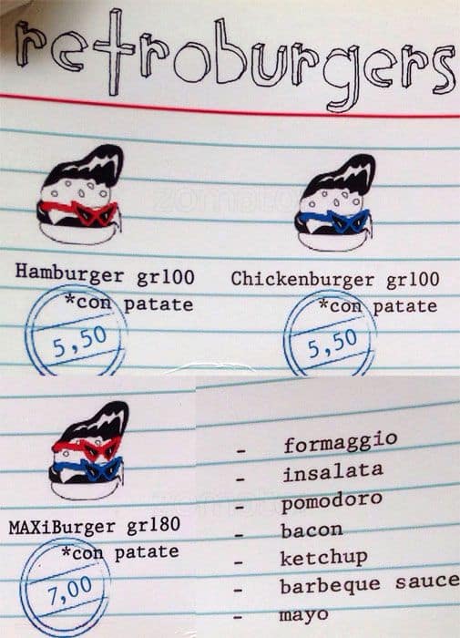 Menu di Venti136 Milano 