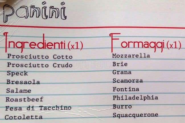 Menu di Venti136 Milano 