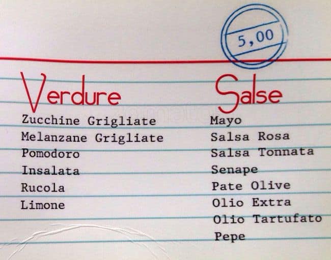 Menu di Venti136 Milano 