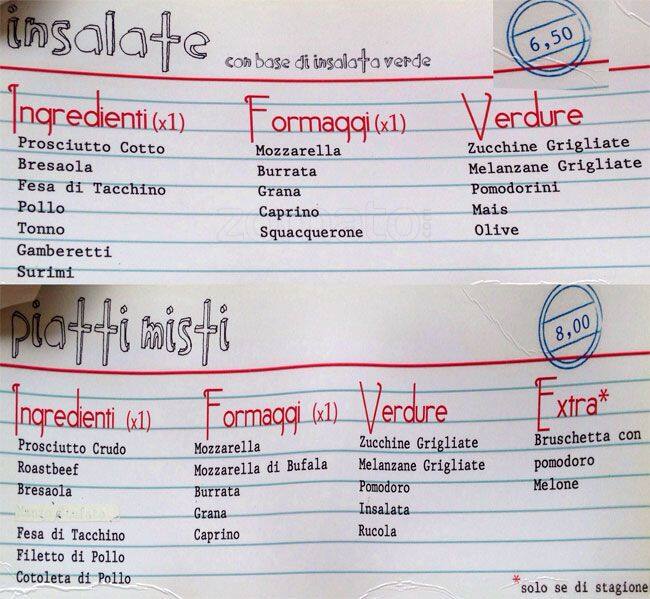 Menu di Venti136 Milano 