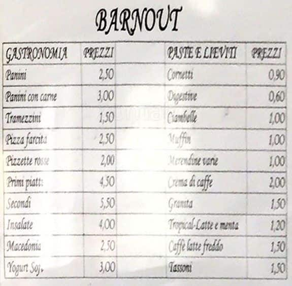 Menu di Barnout 