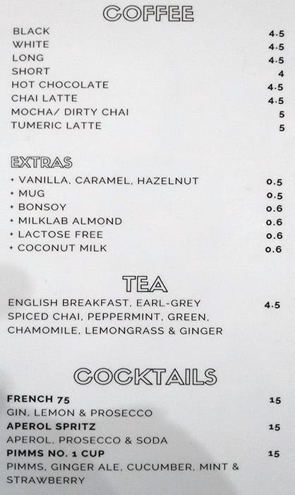 Menu at Beasley's Nursery & Tea House cafe, Warrandyte