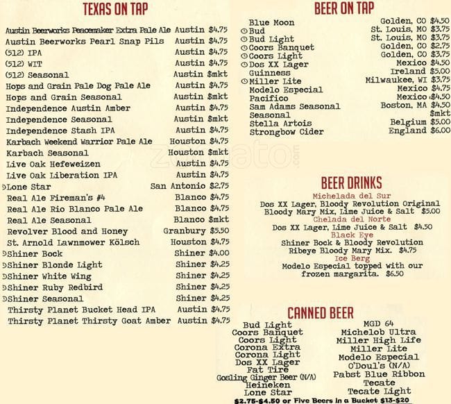 Doc's Motorworks 38th menu