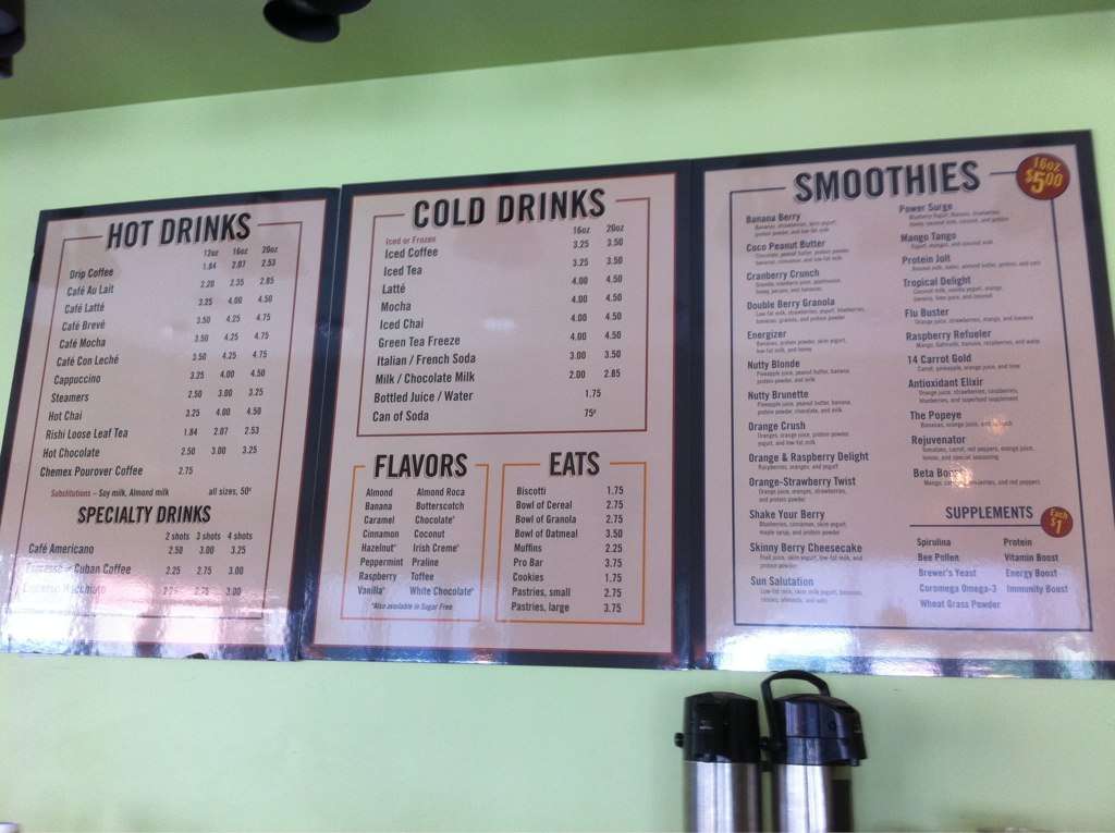 Cafe Cubana Menu, Menu untuk Cafe Cubana, Cherry Street, Tulsa