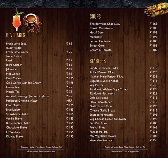 Menu of Sethia's Dana Pani, Shyam Nagar, Jaipur