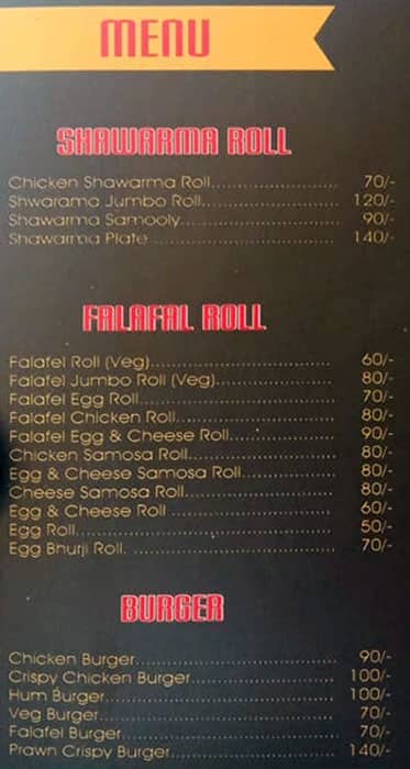 Al Amal Cafe menu