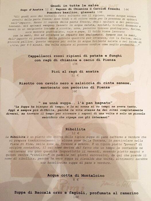 Menu di Da Cenciaioli 