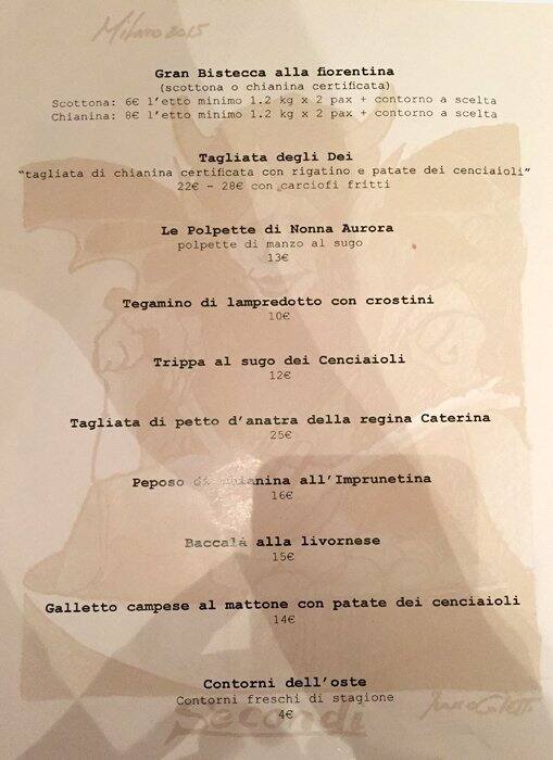 Menu di Da Cenciaioli 