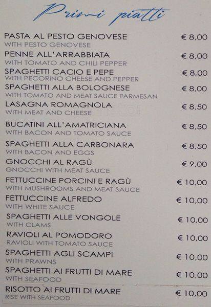Menu di Ciao 