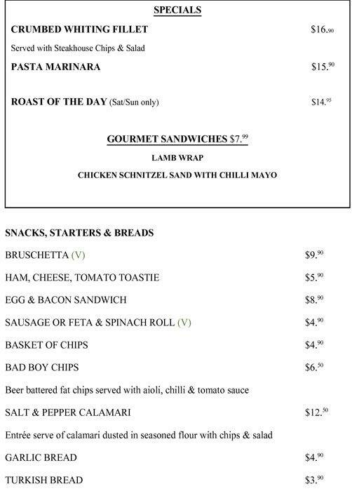 Drums Hotel Menu, Menu for Drums Hotel, Coburg, Melbourne Urbanspoon