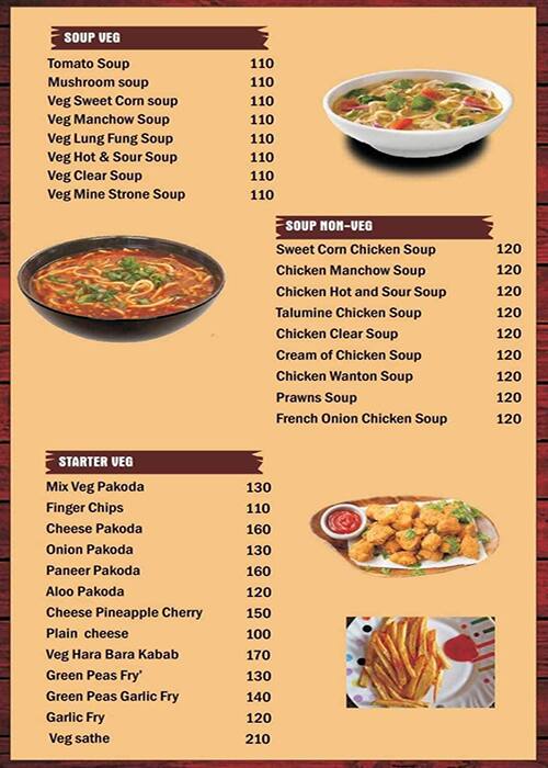 Menu of Royal Maratha, Chinchwad, Pune