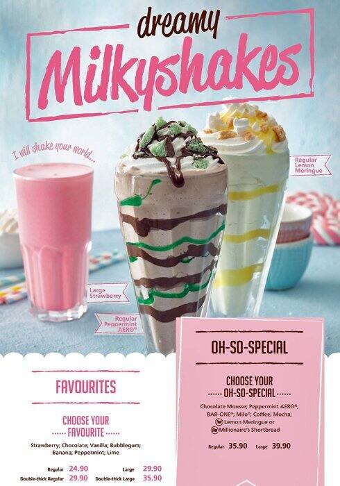 Milky Lane Speisekarte