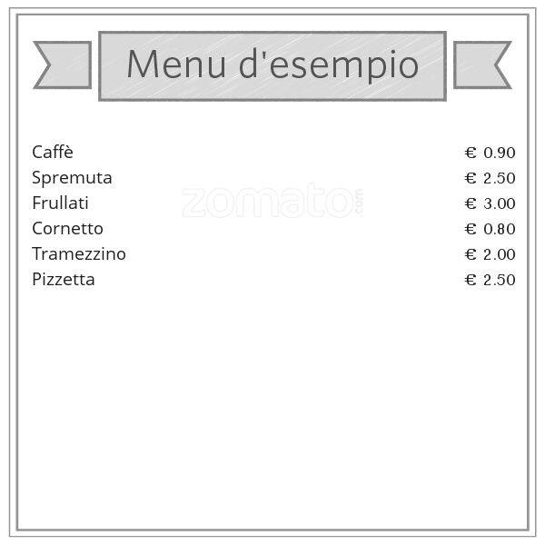 Menu di Punto Bar 
