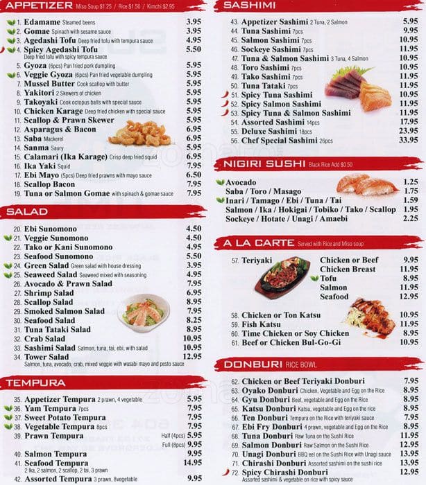 Sushi Time Menu, Menu for Sushi Time, Aldergrove, Langley - Urbanspoon ...