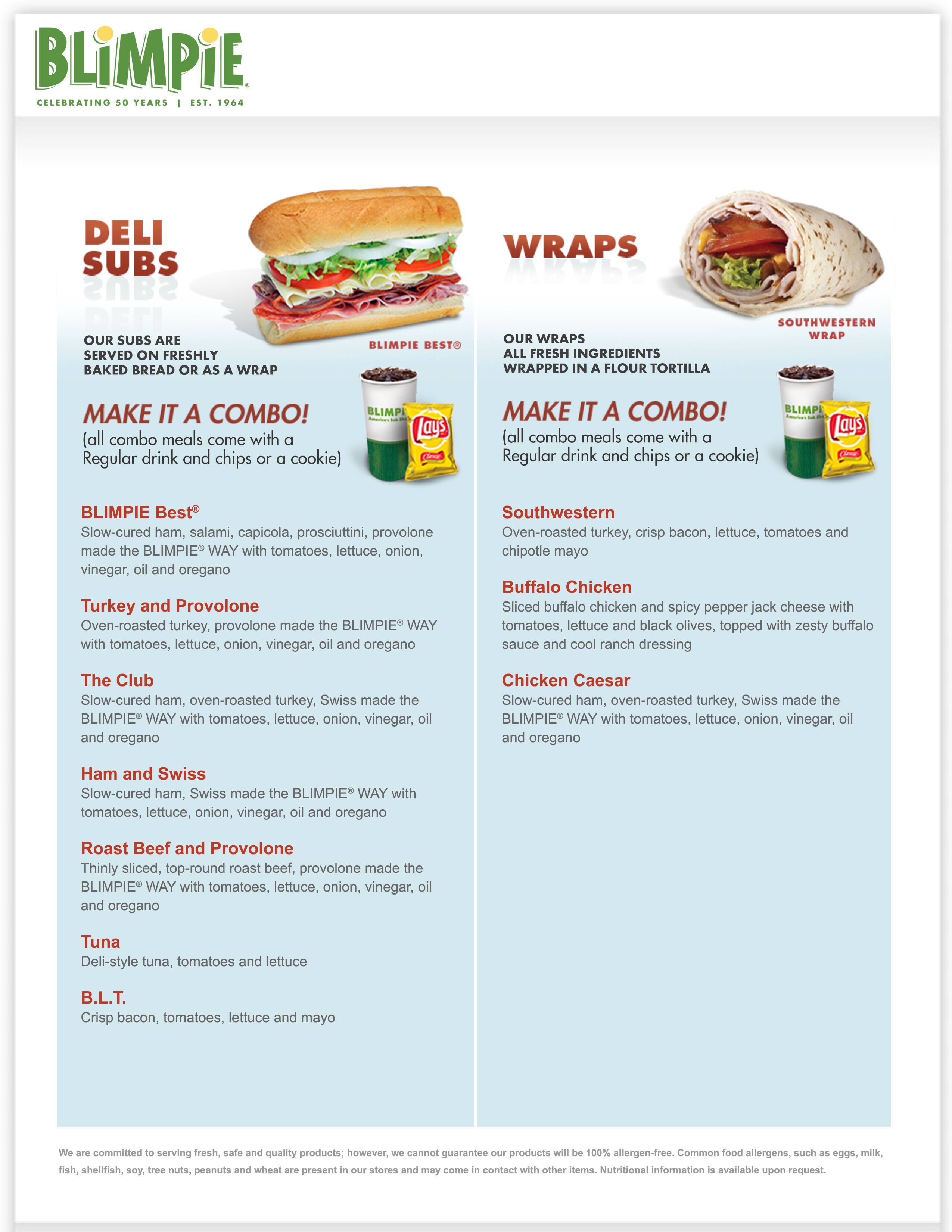 Carta de Blimpie