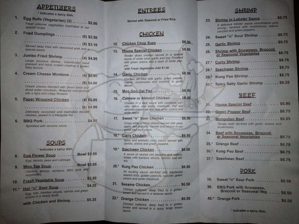 Little Chef Chinese Take-Out Menu - Urbanspoon/Zomato