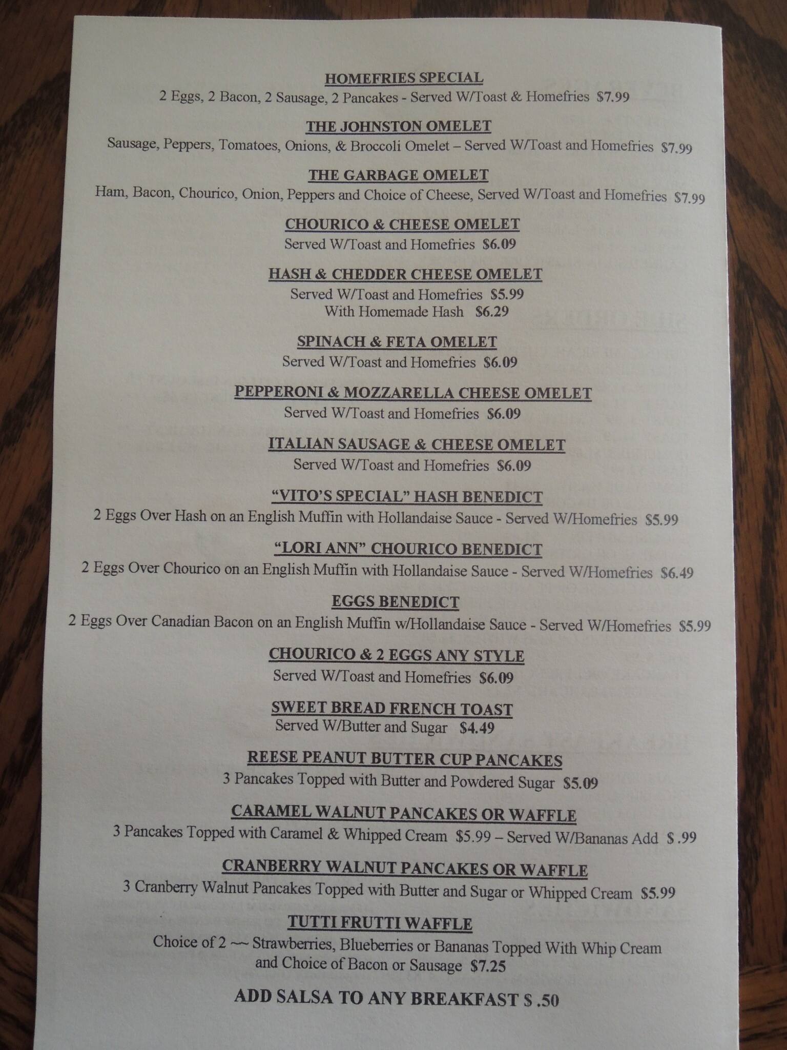 Homefries Menu, Menu for Homefries, Johnston, Providence Urbanspoon