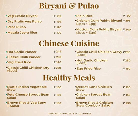 Ee Baat Oo Baat menu
