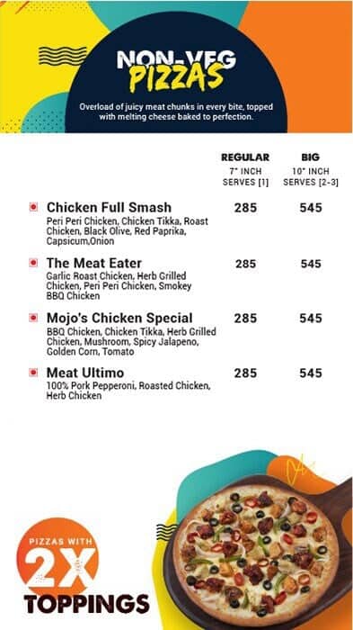MOJO Pizza - 2X Toppings menu