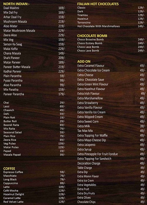Menu at Cherry’s the riverside restro & café, Rishikesh
