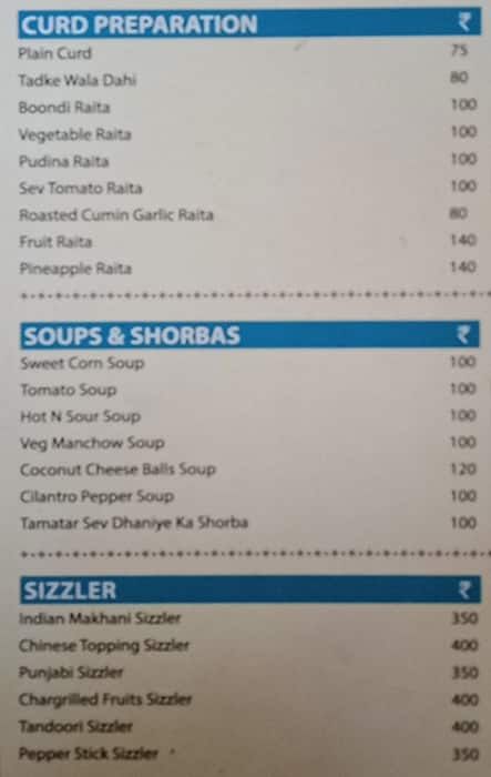Vrindavan Restaurant menu