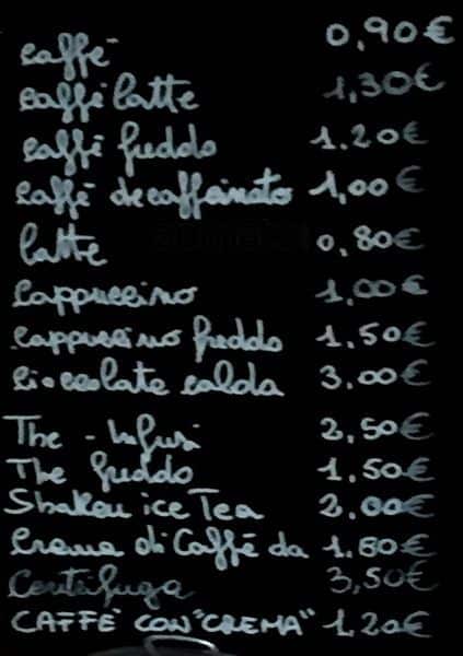 Menu di Dietro Le Quinte 