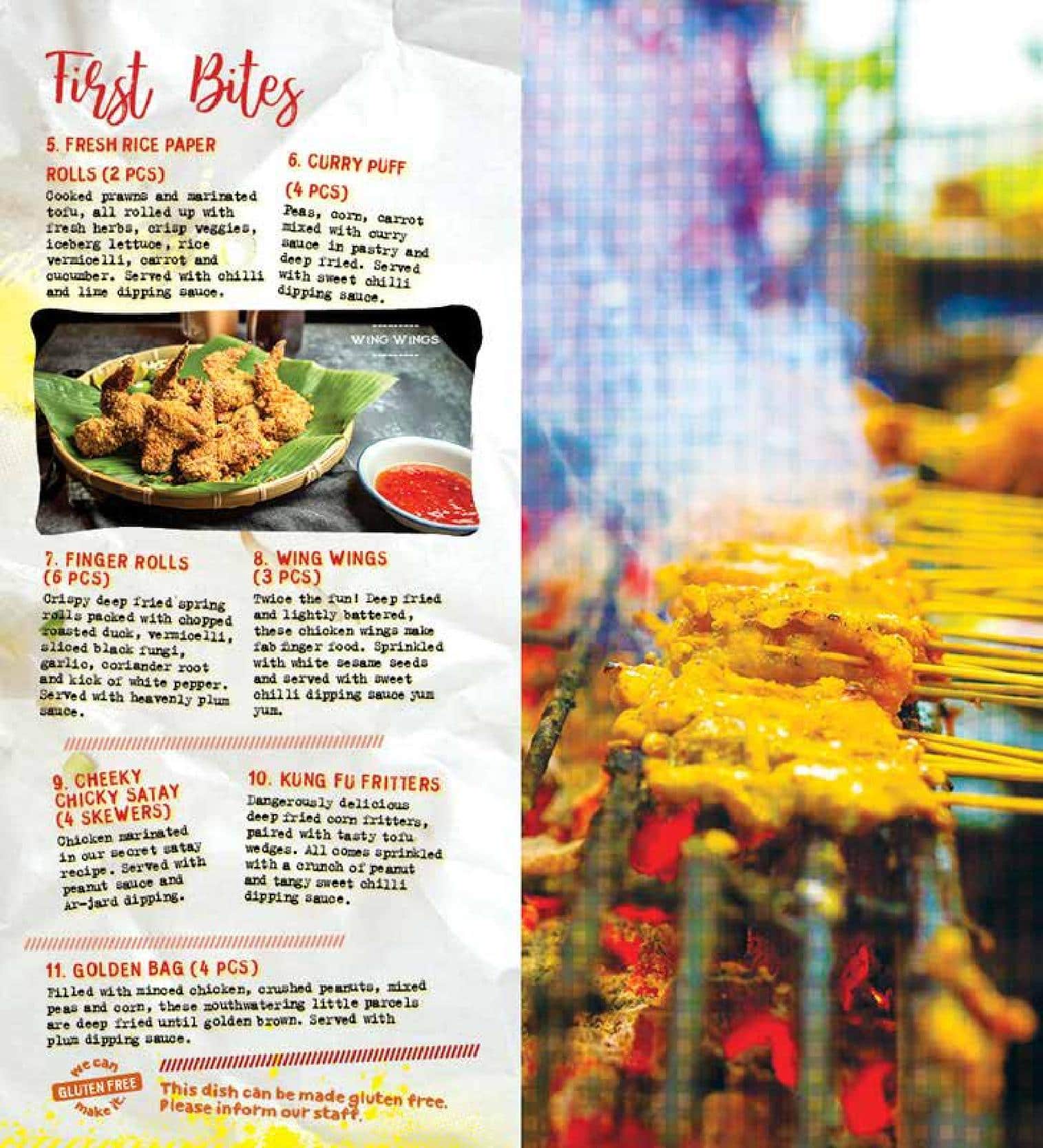 Menu at Bangkok Bites restaurant, Cronulla