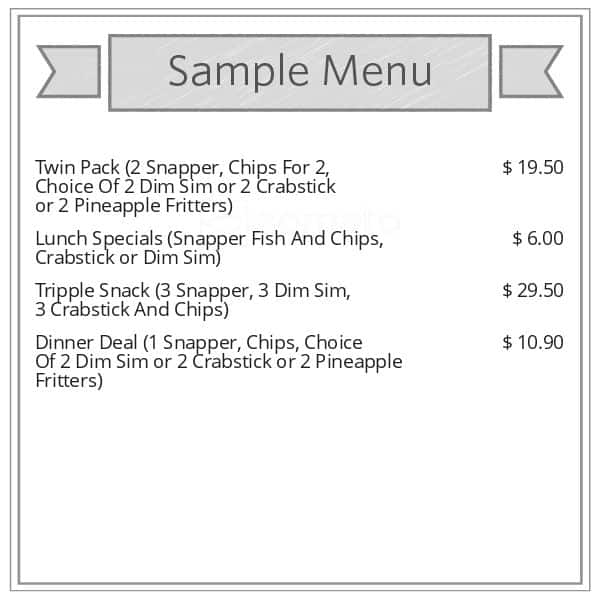 Osborne Park Fish & Chips Menu - Urbanspoon/Zomato