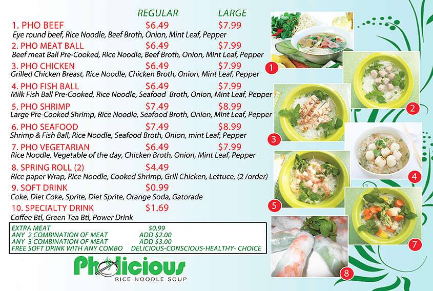 Pholicious Rice Noodle Soup Menu Urbanspoon/Zomato