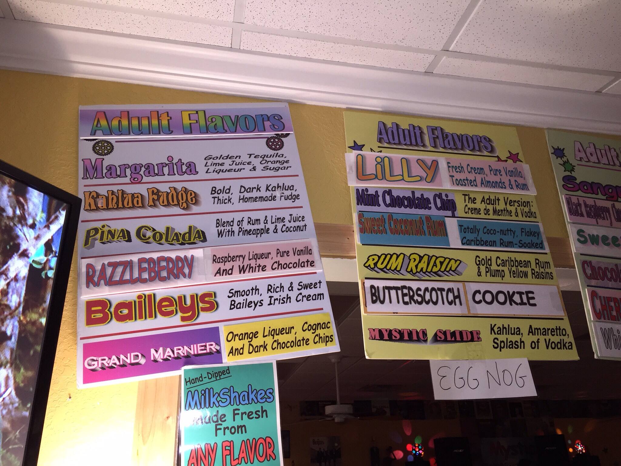 Menu at Mystic Ice Cream restaurant, Fruitland Park, W Miller St
